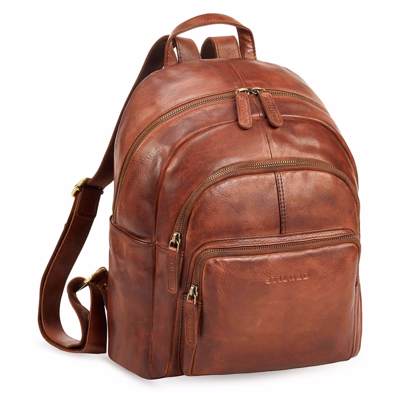 "Bea" Mochila de cuero genuino para mujeres elegante Mochilas Mediana