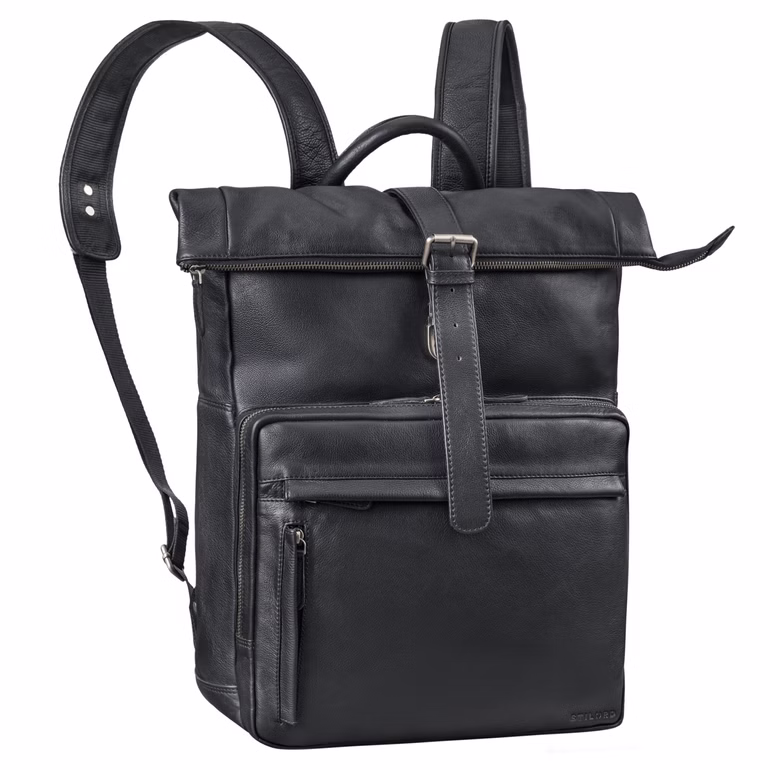 "Melvin" Mochila Rolltop Cuero para Hombres Grande Vintage "Melvin" Mochila Rolltop Cuero para Hombres Grande Vintage