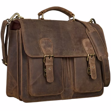 "Denver" Maletín Piel Hombre Bolsa Ordenador Portatil 15.6 Pulgadas