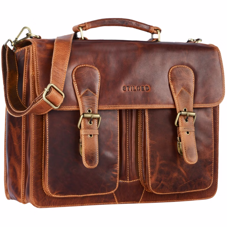 "Denver" Maletín Piel Hombre Bolsa Ordenador Portatil 15.6 Pulgadas