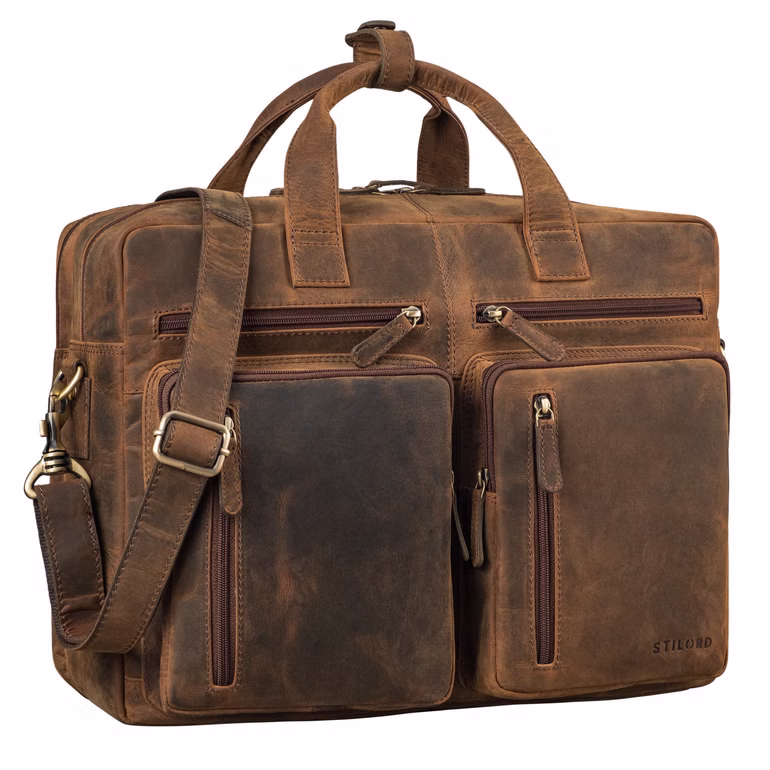 "Goliatus" Maletín XXL De Cuero Para Hombre Y Mujer Laptop 17+ Pulgadas