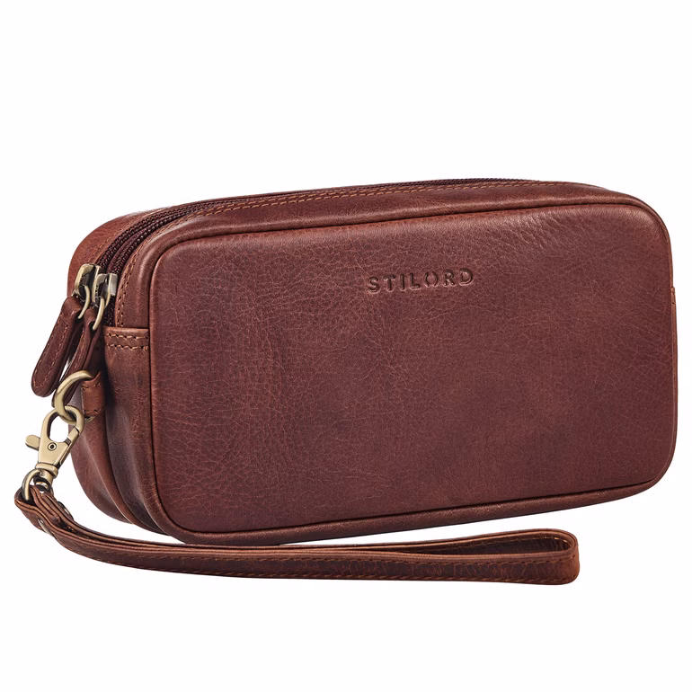 “Tiber” Cartera De Mano Para Hombre De Cuero Con Doble Compartimento “Tiber” Cartera De Mano Para Hombre De Cuero Con Doble Compartimento