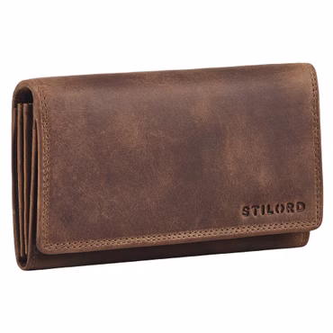 "Mirella" Elegante Monedero Mujer Grande Piel Autentica Protección NFC y RFID