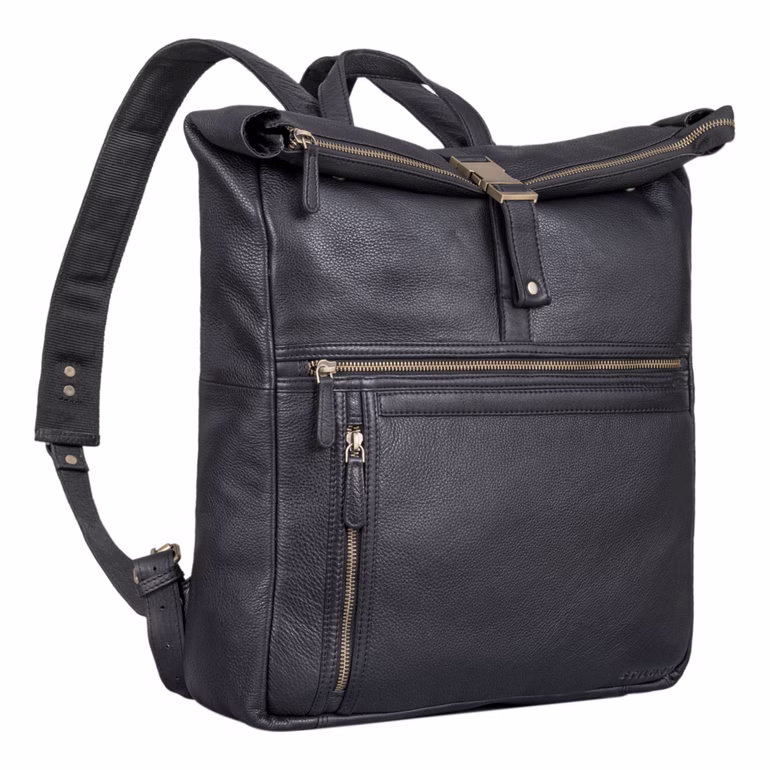 "Leya" Mochila Rolltop Señoras Cuero Impermeable, para portátil 15,6 | 16 | 17 pulgadas