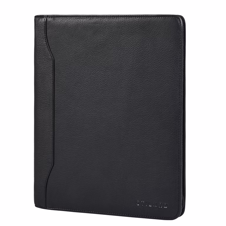 "Wesley" Elegante Carpeta de Cuero A4 Portadocumentos con Cremallera