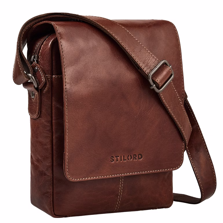 "Remo" Bolso Bandolera Hombre Pequeño para Tablet 10,1 Pulgadas Cuero