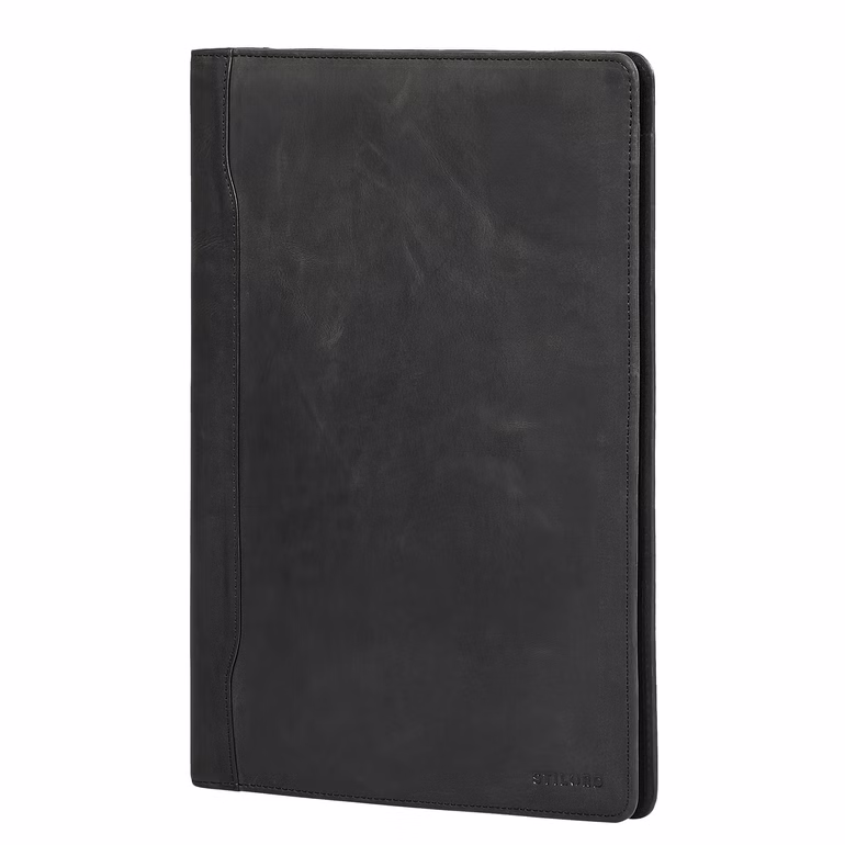 "Kaden" Carpeta de Cuero A4 Portadocumentos con 2 Ranuras para Tarjetas y 4 Porta Bolígrafos