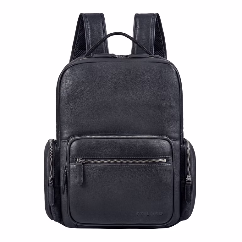 STILORD "Polino" Mochila hombre cuero auténtico trabajo portátil 15.6 pulgadas