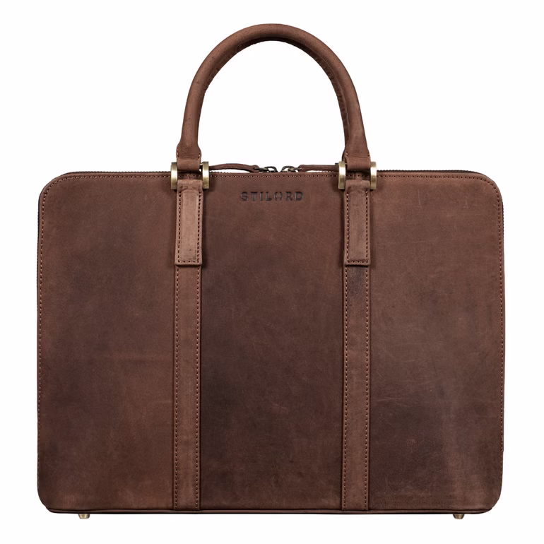 "Leonora" Maletín de Cuero Vintage Delgada Bolso Trabajo Mujer Ordenador Portátil 15,6 - 16 "Leonora" Maletín de Cuero Vintage Delgada Bolso Trabajo Mujer Ordenador Portátil 15,6 - 16