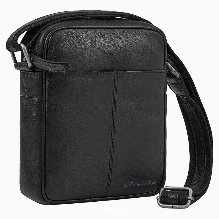 "Nilo" Elegante Bolso Bandolera Hombre Piel Auténtico para Tablet de 8,3 Pulgadas
