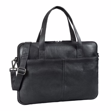 "Leonel" Fino Bolso Ordenador Portátil Piel 15.6 Pulgadas con Correa y Asa para Hombre