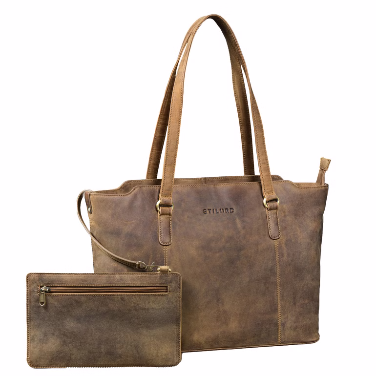 "Livia" Bolso Shopper de Cuero Grande para Mujer con Monedero "Livia" Bolso Shopper de Cuero Grande para Mujer con Monedero