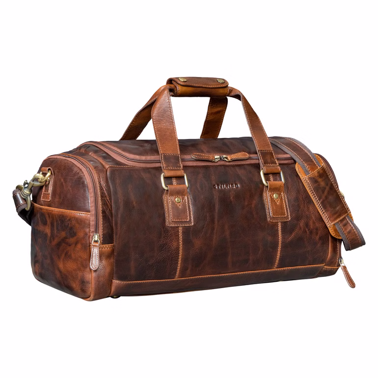 "Salvador" Bolsa de viaje Hombre de Cuero con Compartimento Para Zapatos Duffle Bag 30L