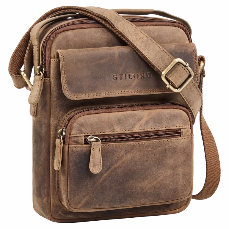 "Amir" Bolso de Cuero para Hombre Pequeño Estilo Bandolera