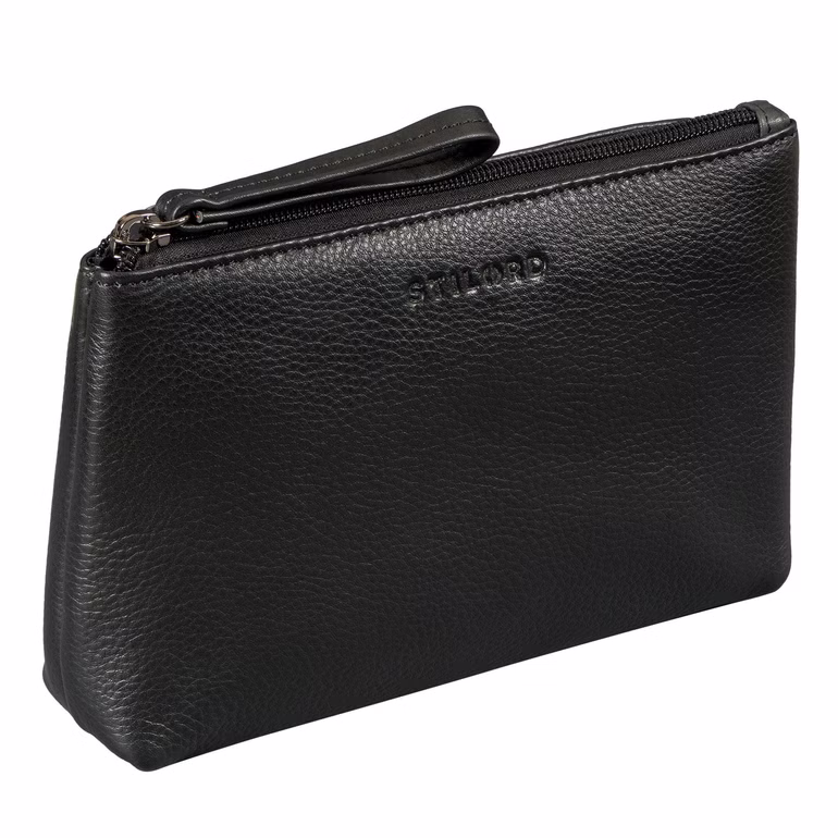 "Lio" Neceser Multifuncional de Cuero Pequeño con Cremallera