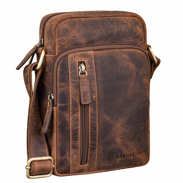 Segunda Opción "Amadeo" Bolso de Cuero para Hombre Elegante Pequeño Crossbody