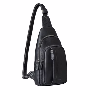"Jakob" Bandolera Hombre Cuero Mochila Cruzado con Mosquetón y Bolsillo Antirrobo para Viaje, Diario, Outdoor