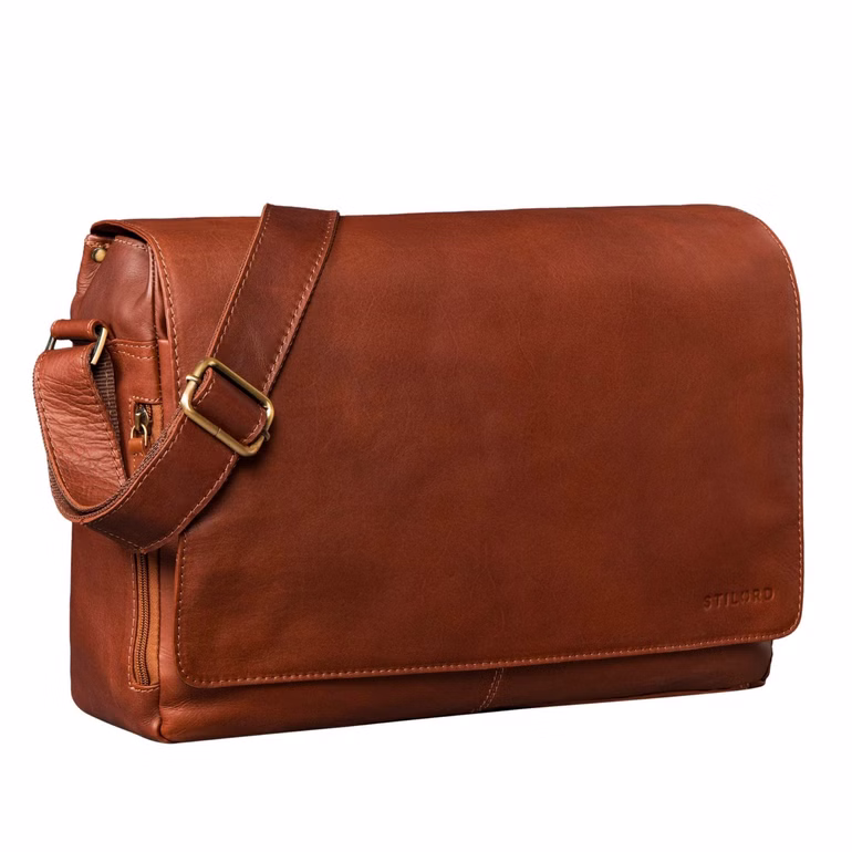  "Reinhold" Vintage Maletin Piel Hombre Grande 15,6-16 Pulgadas