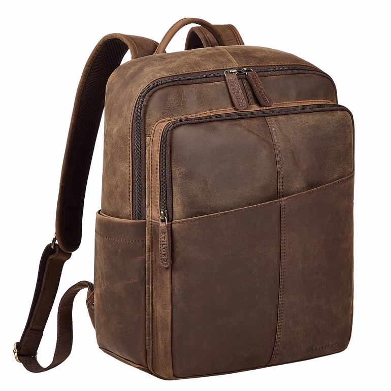 Segunda Opción "Maurizio" Grande Mochila Hombre de Cuero con Compartimento Portátil 15,6" Segunda Opción "Maurizio" Grande Mochila Hombre de Cuero con Compartimento Portátil 15,6"
