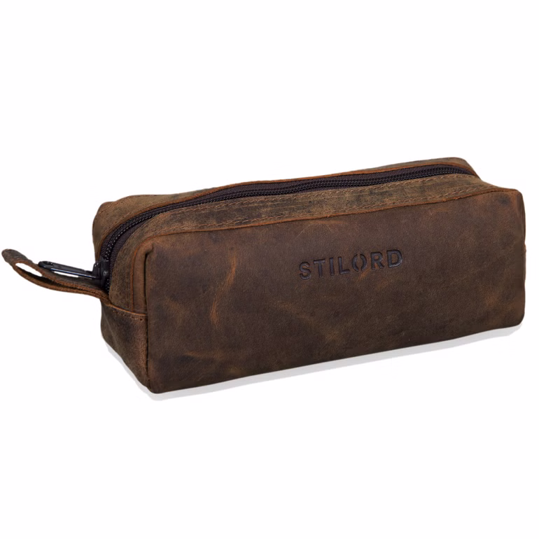 "Linus" Estuche de Cuero Vintage Para Hombres Mujeres Estuche de Pluma