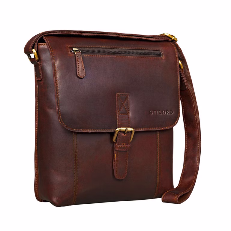 "Matthias" Bolso De Cuero Hombre Vintage Bandolera 10 1 Pulgadas