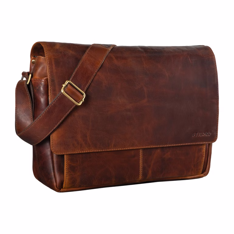 "Lonzo" Bolsa Vintage De Cuero De Búfalo Messenger Bag