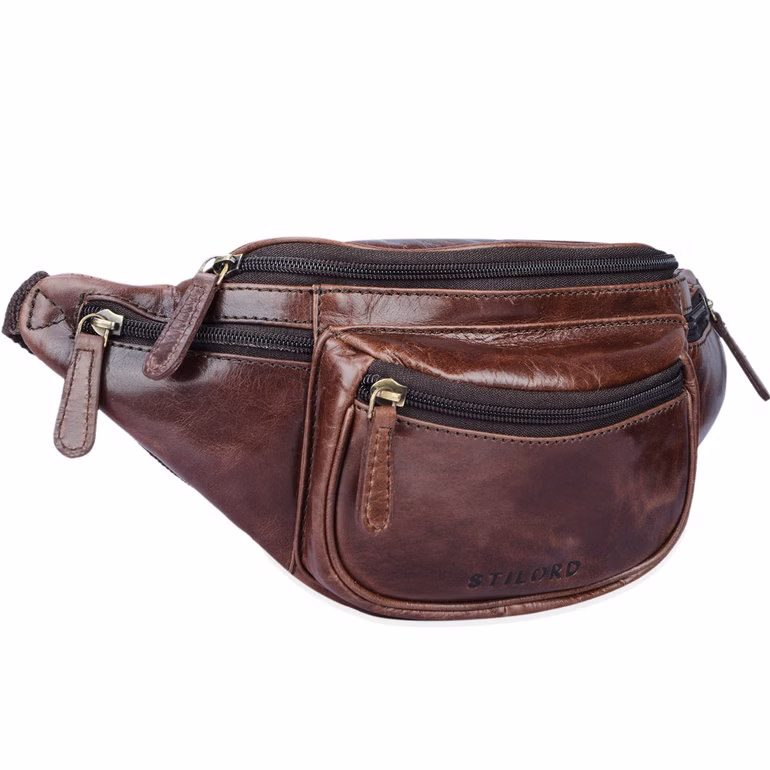 "Eliah" Riñonera o bolsa de cuero vintage