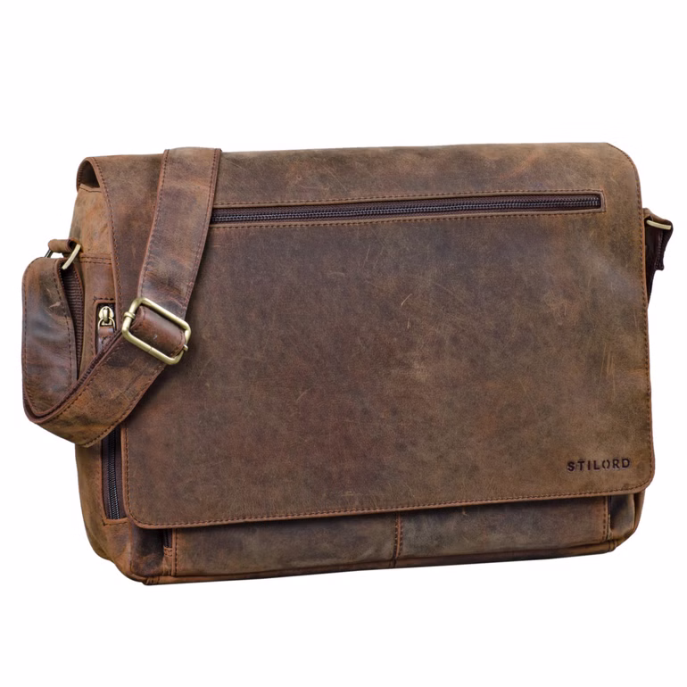 "Jan" Bolsa De Cuero Para Laptop 15,6" Para Hombre Y Mujer De Hombro