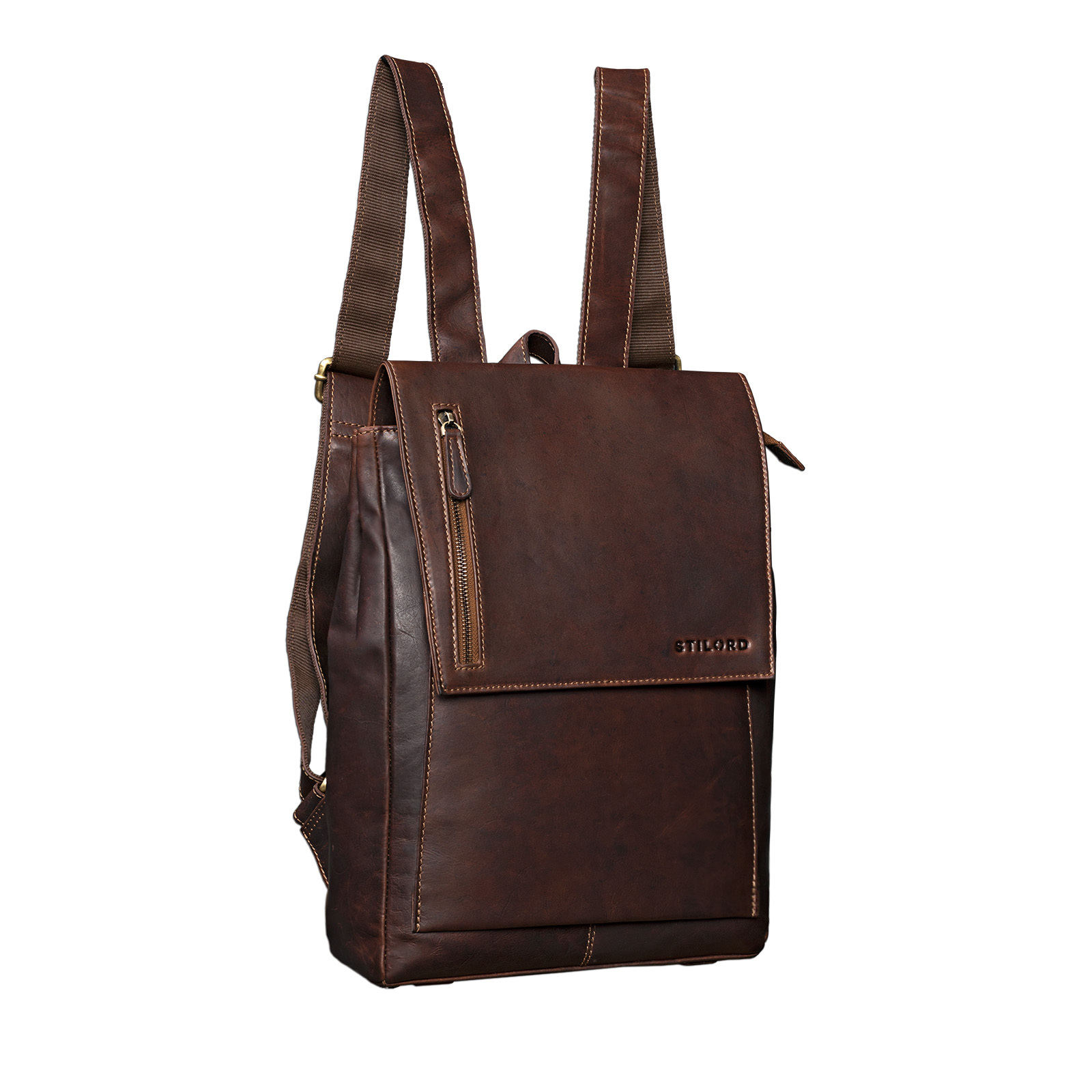 Mochila De Piel STILORD 'Simon' Para Hombres - Estilo Vintage, Cuero Genuino, Capacidad Para Portátil De 13", Ideal Para Trabajo Y Universidad