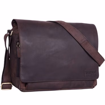 "Rick" Bolso De Cuero Para Laptop 15,6" Bandolera