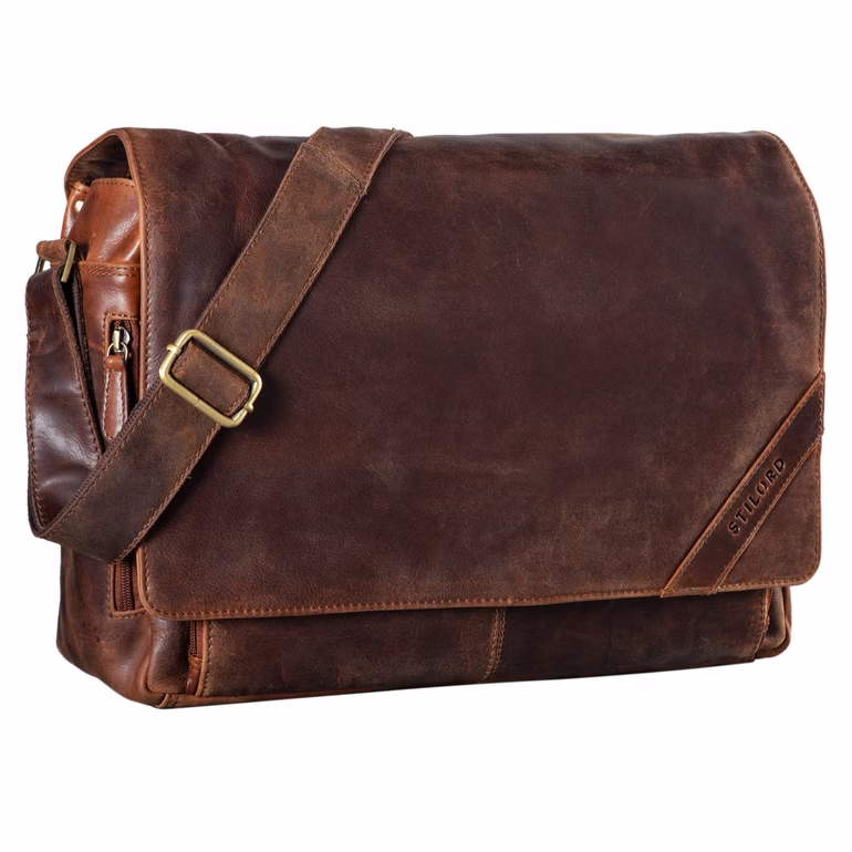 "Nick" Bolso De Cuero Para Hombre Y Mujer Unitasca 15,6"
