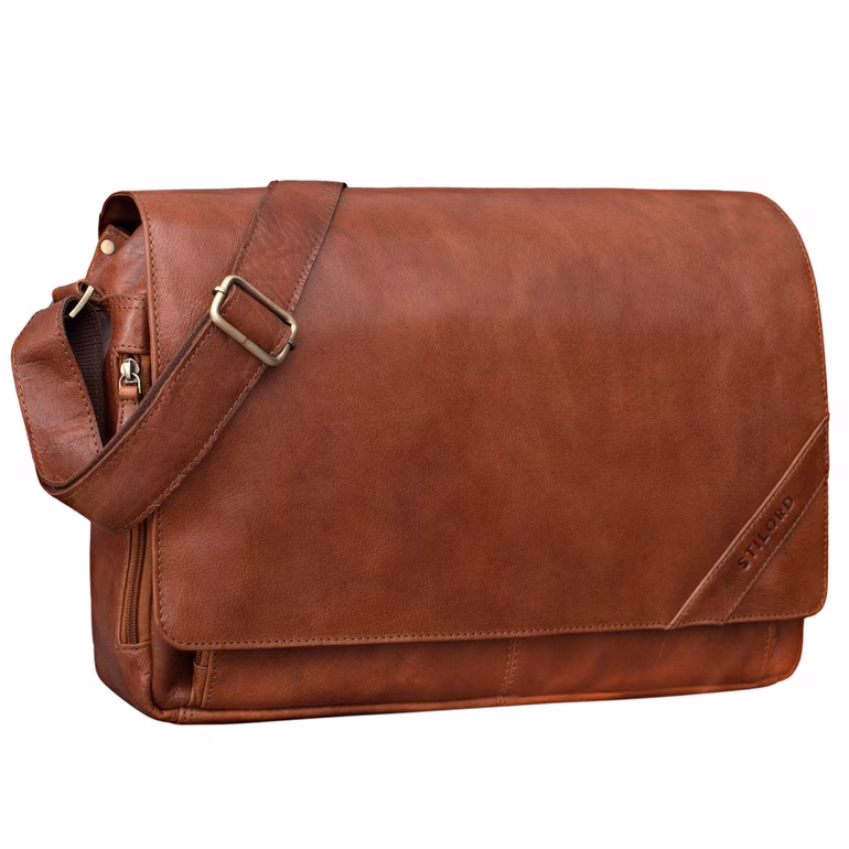 "Nick" Bolso De Cuero Para Hombre Y Mujer Unitasca 15,6"