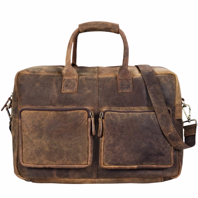 "Henri" Maletín De Cuero Oficina 15 6 Vintage Para Portátil Hombre