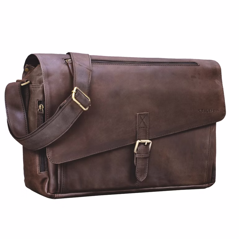 "Merlin" Bolsa Vintage De Cuero Para Mujeres Y Hombres Maletín