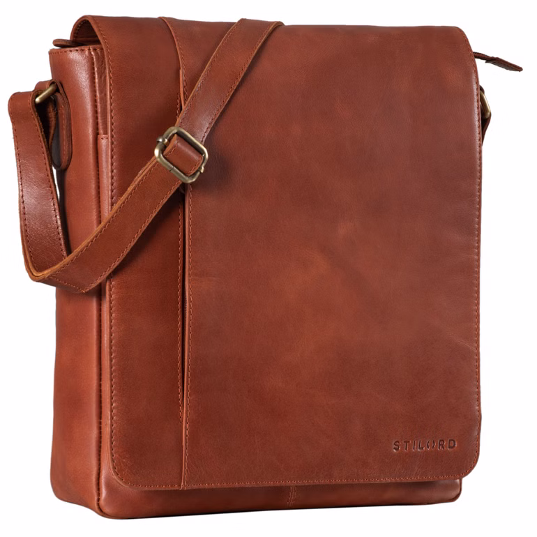 "Paul" Bolso de mensajero de cuero vintage