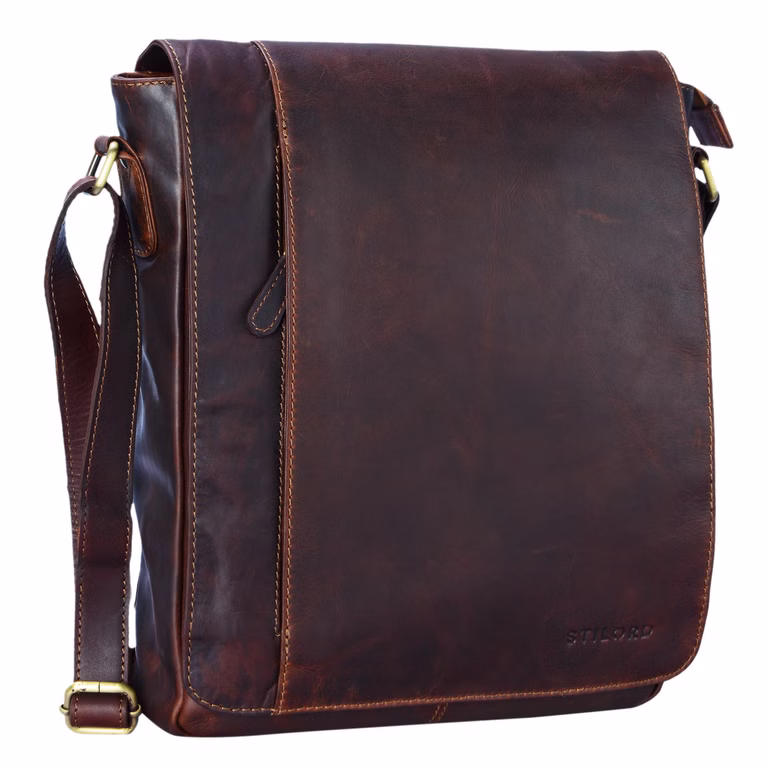 "Paul" Bolso de mensajero de cuero vintage