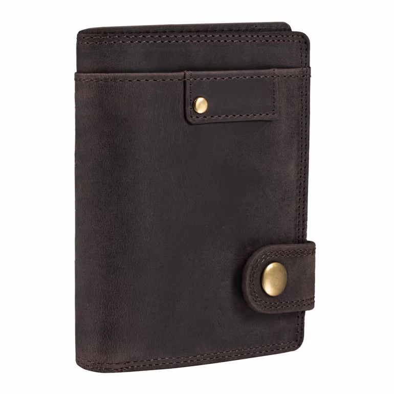 "Milo" Billetera Cuero Vintage Hombre Vertical Con Broche