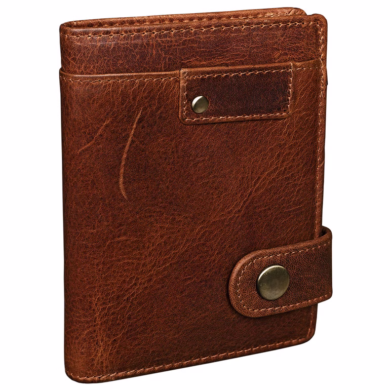 "Milo" Billetera Cuero Vintage Hombre Vertical Con Broche