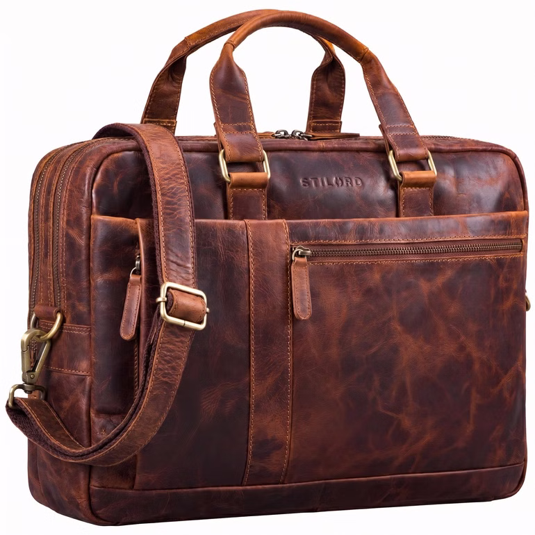 "Nico" Maletín De Negocios Grande Cuero Premium Para Laptop 15,6" "Nico" Maletín De Negocios Grande Cuero Premium Para Laptop 15,6"