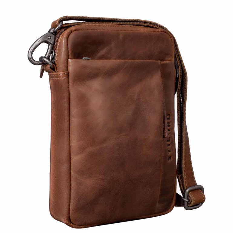 "Fiete" 2-en-1 Bolsa de Cuero Hombro y Muñeca Multifuncional Hombre