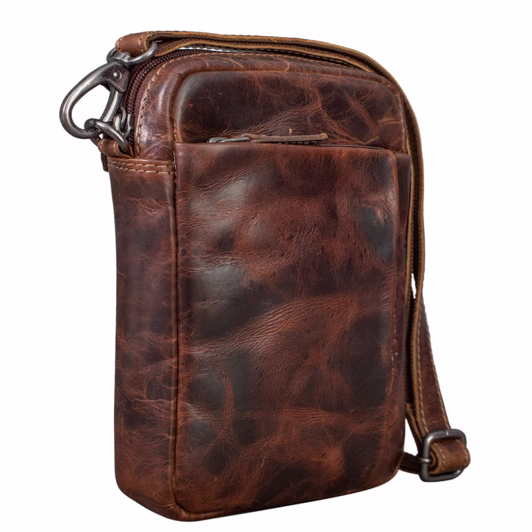 "Fiete" 2-en-1 Bolsa de Cuero Hombro y Muñeca Multifuncional Hombre