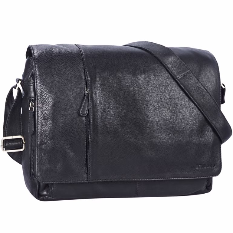 "Elias" Bolso Hombre Cuero Auténtico 15,6" Maletín De Negocios