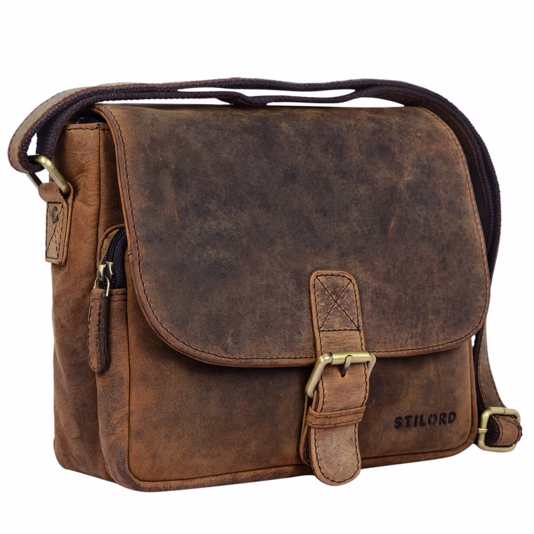 "Lucian" Bolsa Vintage de Cuero para Hombre Mujer Pequeña para Hombro