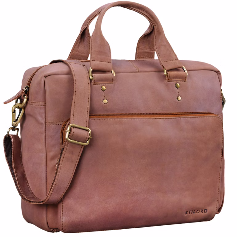 "Jack" Maletín grande o bolsa de hombro de cuero
