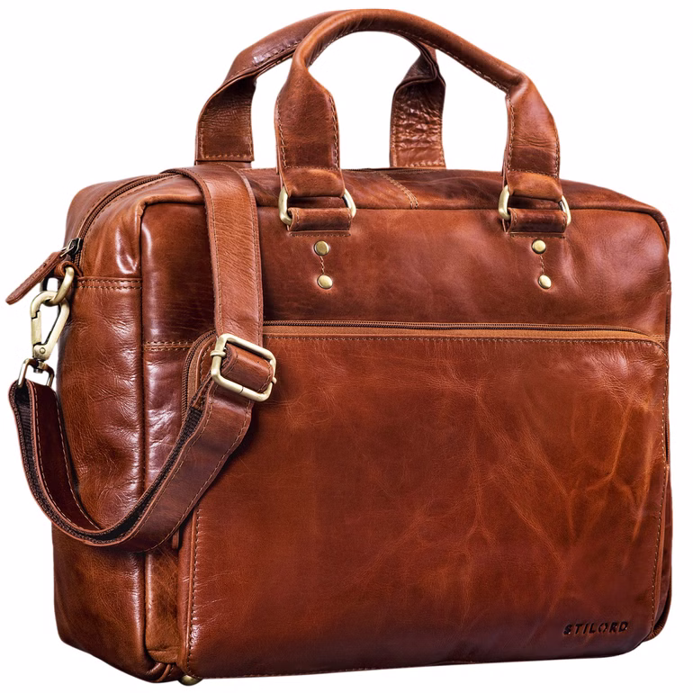 "Jack" Maletín grande o bolsa de hombro de cuero
