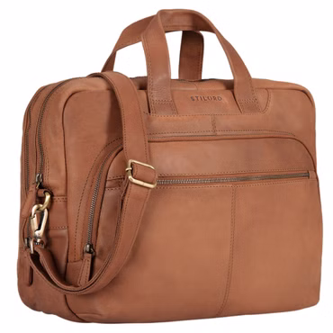 "Alan" Bolsa Grande De Cuero Hombre Mujer Vintage Portátil 15 6