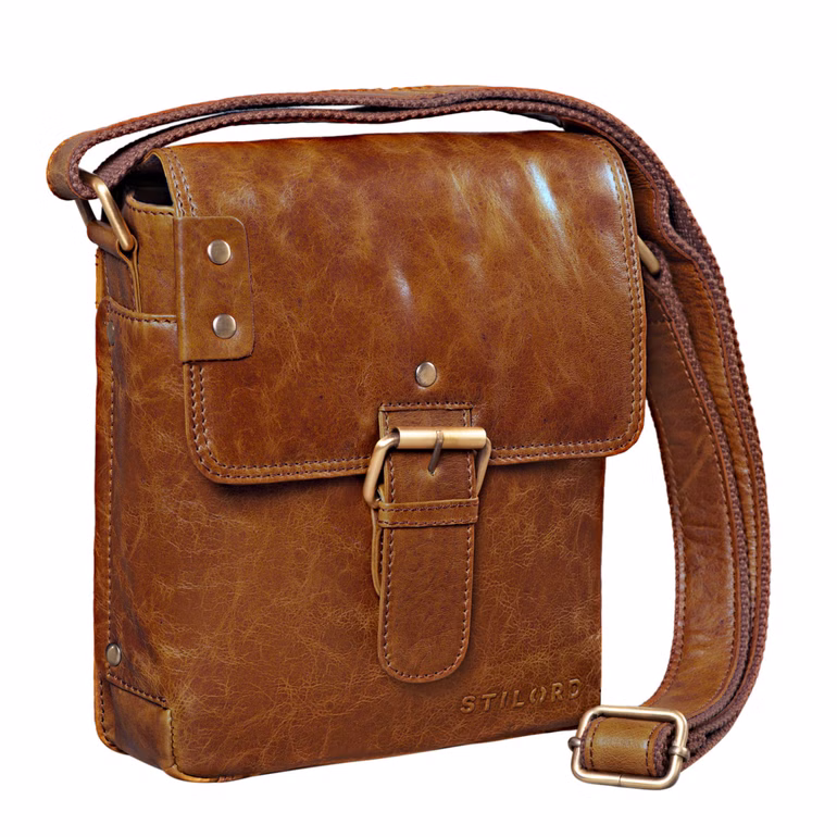 „Alessio“ Bolsa De Cuero Para Hombre Messenger Pequeña Vintage