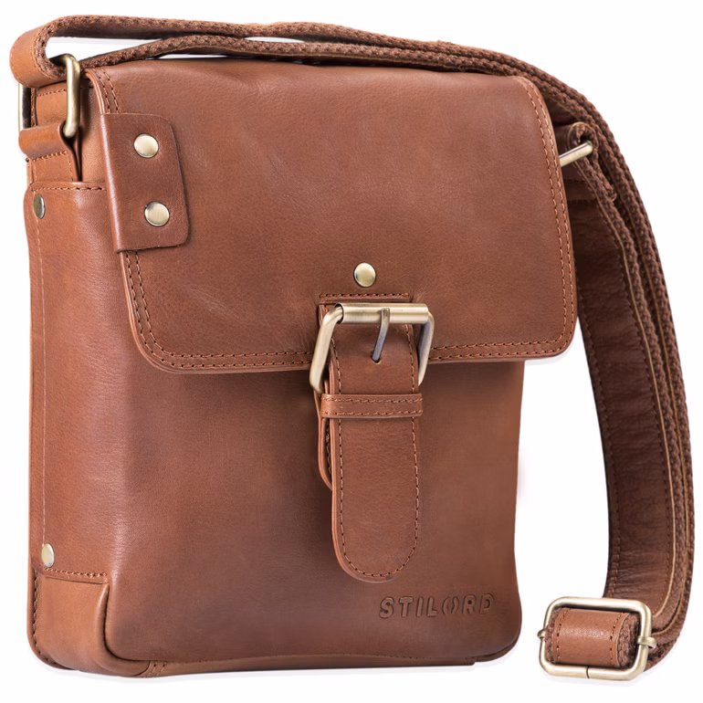 „Alessio“ Bolsa De Cuero Para Hombre Messenger Pequeña Vintage