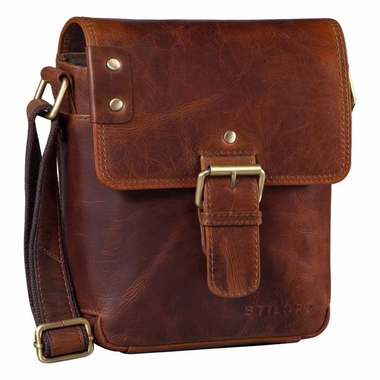 „Alessio“ Bolsa De Cuero Para Hombre Messenger Pequeña Vintage