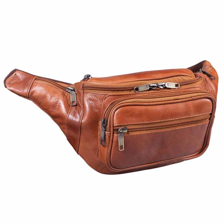 Bolso riñonera bandolera de piel estilo retro